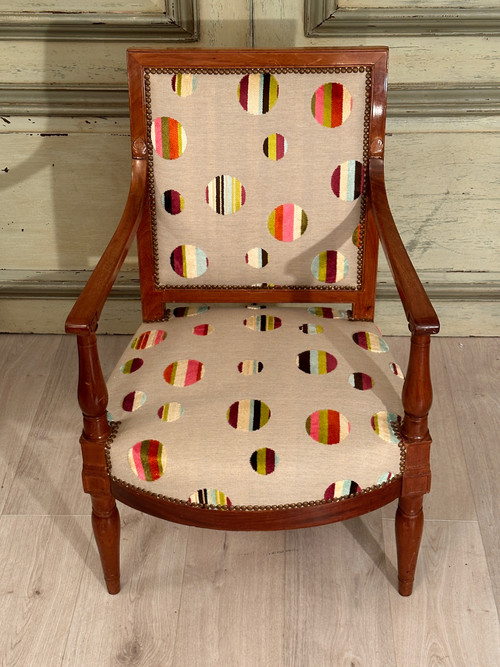 Jacob Desmalter, Fauteuil A Dossier Plat d'Epoque Empire Vers 1810