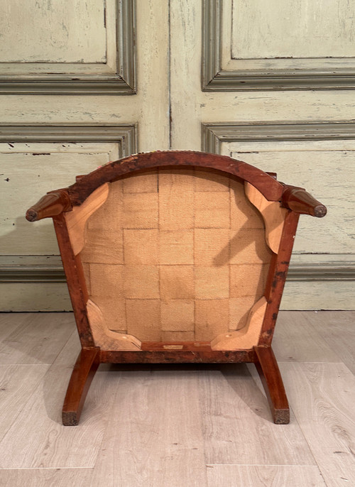 Jacob Desmalter, Fauteuil A Dossier Plat d'Epoque Empire Vers 1810