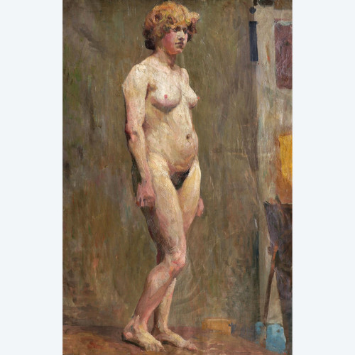 Charles TCHERNIAWSKY, Modello nudo in atelier