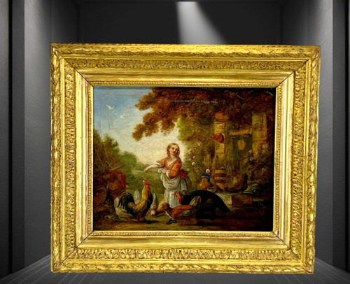 GEMÄLDE / GEMÄLDE AUS DEM 18. JAHRHUNDERT / ÖL AUF LEINWAND (RENOVIERT) „DER UNTERE GERICHT“