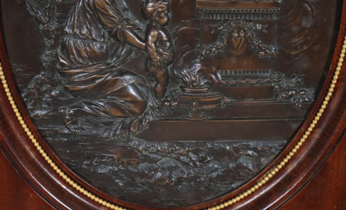 Medaglione in bronzo "Venere e il Bambino" secondo Clodion Fine del XIX secolo