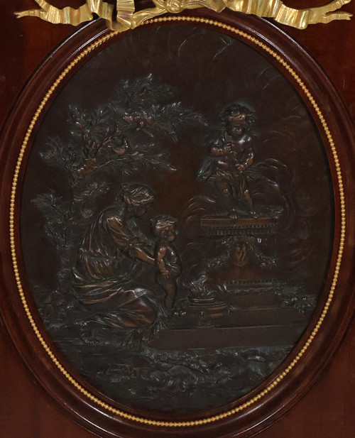 Medaglione in bronzo "Venere e il Bambino" secondo Clodion Fine del XIX secolo