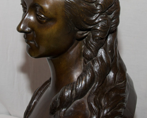 Grande busto in bronzo "Contessa Du Barry" secondo Pajou, XIX secolo