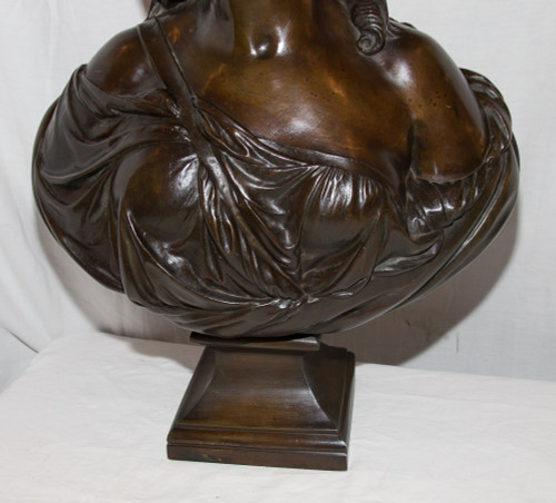 Grande busto in bronzo "Contessa Du Barry" secondo Pajou, XIX secolo