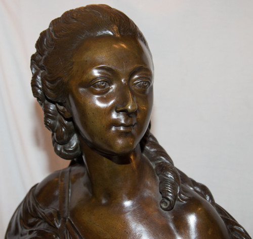 Grande busto in bronzo "Contessa Du Barry" secondo Pajou, XIX secolo