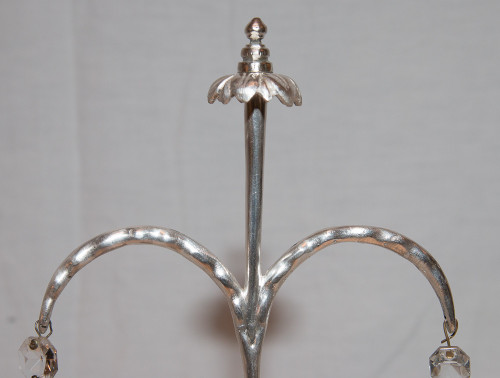 Coppia di applique inglesi in bronzo argentato della fine del XIX secolo