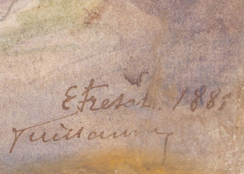 FRENCH School in 1881 The cliffs at Étretat: the Aiguille Creuse and the Porte d’Aval