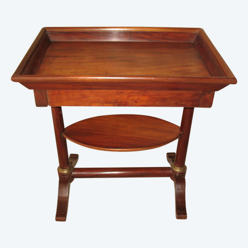 Empire mahogany work table cabaret top 19th century