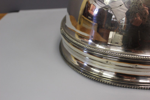 Grande Cloche De Service En Métal Argenté Fin XIX