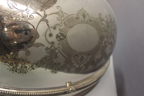 Grande Cloche De Service En Métal Argenté Fin XIX