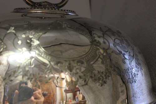 Grande Cloche De Service En Métal Argenté Fin XIX