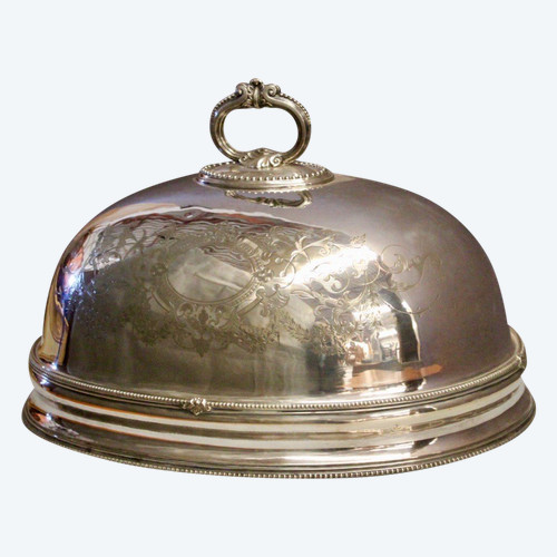 Large Service Bell In Silver Metal Late 19th Century