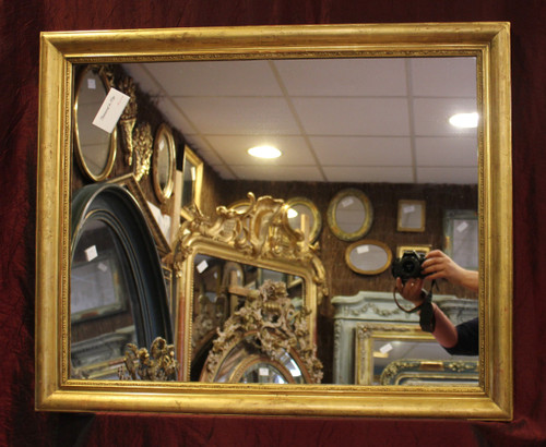 Antique Golden Rectangle Mirror with Gold Leaf, Louis Philippe 65 x 80 cm