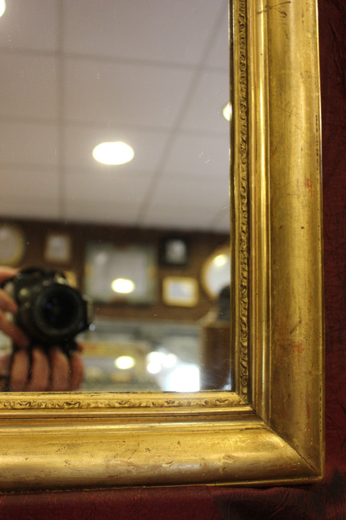 Antique Golden Rectangle Mirror with Gold Leaf, Louis Philippe 65 x 80 cm