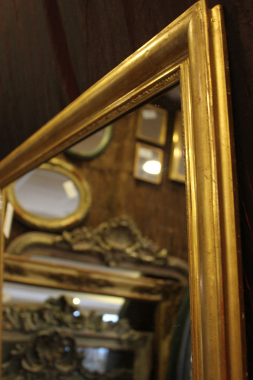 Antique Golden Rectangle Mirror with Gold Leaf, Louis Philippe 65 x 80 cm