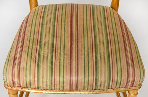 Pair of bamboo-style gilded wood chairs