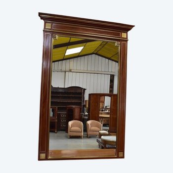 Large Mahogany Mirror, Louis XVI Style - Late 19th Century