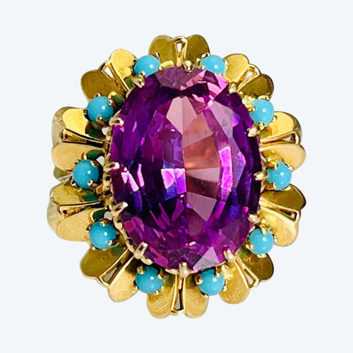 Amethyst And Turquoise Ring 1960