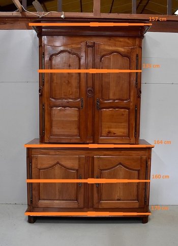  Buffet Deux Corps Regional in Cherry, Louis-XIV-Periode - 1740