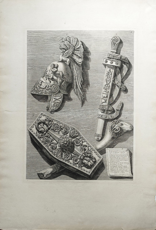 Francesco Piranesi Etching Trophy By Octave Augustus 9 18th C Engraving Old Print