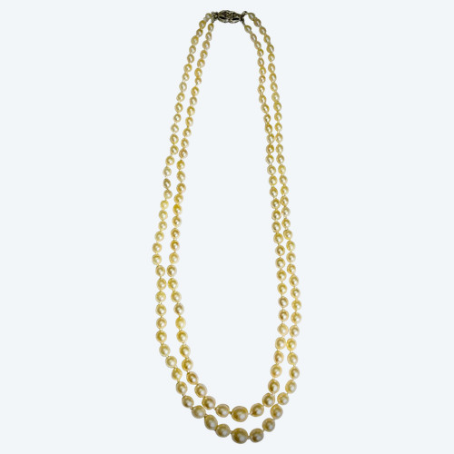 Double Row Pearl Necklace.