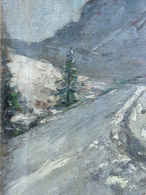 Clément Castelli (1870-1959) Huile Sur Toile Paysage De Montagne Début XXéme Siècle