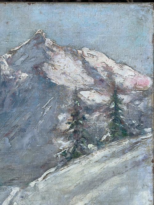 Clément Castelli (1870-1959) Huile Sur Toile Paysage De Montagne Début XXéme Siècle