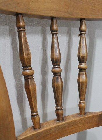 Suite of 6 Straw Chairs in Blond Cherry - 2nd half of the 19th century