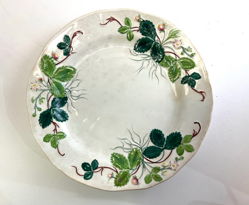 Set of 3 strawberry serving plates by Georges Sand Creil Montereau