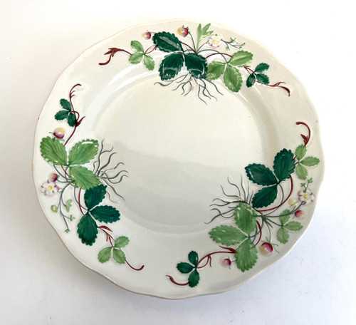 Set of 3 strawberry serving plates by Georges Sand Creil Montereau