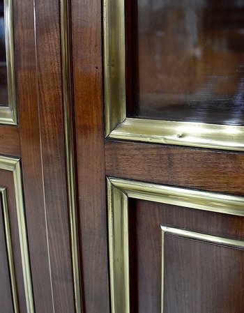  Kubanisches Mahagoni-Parkett-Bücherregal im Stil Louis XVI - Ende des 19. Jahrhunderts