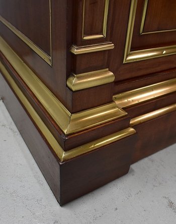  Kubanisches Mahagoni-Parkett-Bücherregal im Stil Louis XVI - Ende des 19. Jahrhunderts