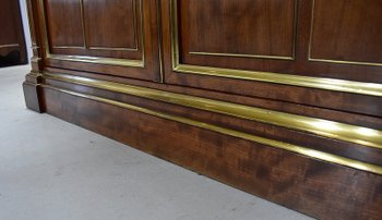  Kubanisches Mahagoni-Parkett-Bücherregal im Stil Louis XVI - Ende des 19. Jahrhunderts