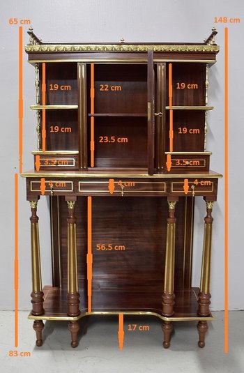 Cabinet en Acajou, style Louis XVI, époque Napoléon III - XIXe 