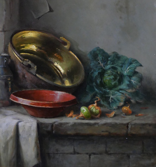 Charles BULFFER 1858-1934 Stillleben mit Gemüse, Gemälde, um 1900, Elsass