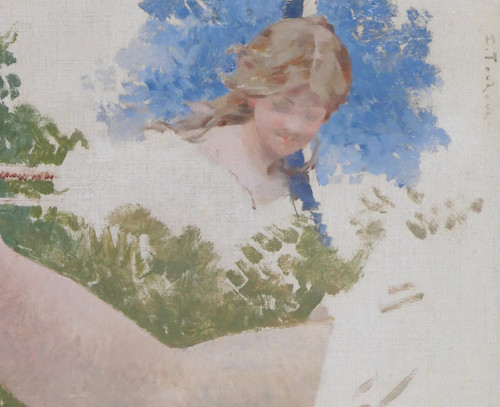 Edouard TOUDOUZE 1848-1907 Etude pour la musique, Opéra Comique, Paris, Tableau, 1895-98