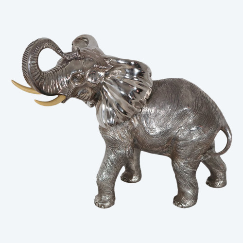 Grande Elefante in Argento Alessandro Magrino Italia circa 1980