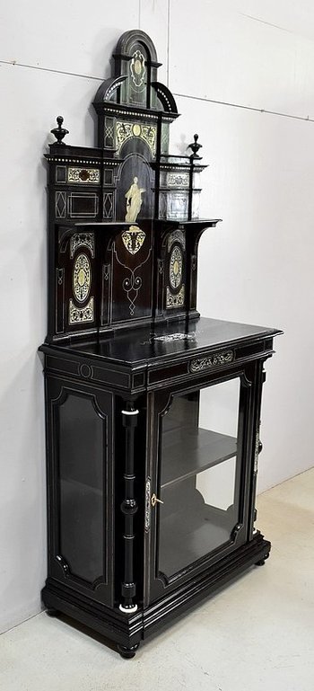 Display cabinet in blackened pear wood, Napoleon III period - 1850