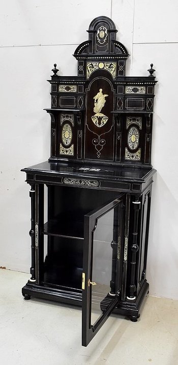 Display cabinet in blackened pear wood, Napoleon III period - 1850