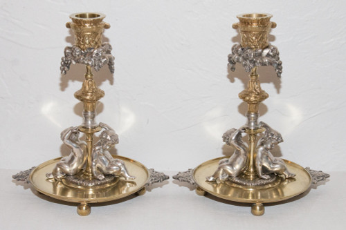 Coppia di candelieri firmati Henri Picard Fine XIX secolo