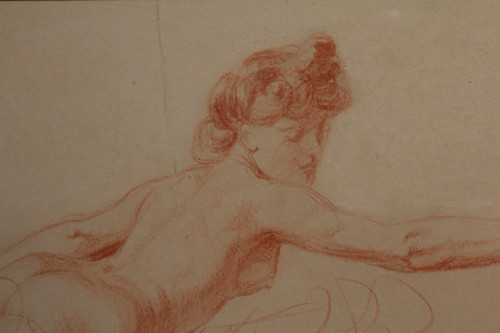 Red chalk drawing 'Étude de nue' Victor René Livache (1872-1944)