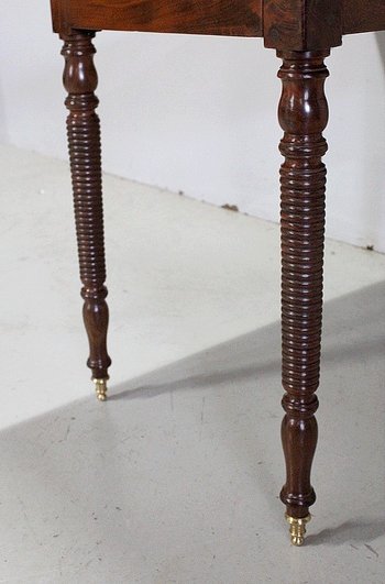 Rectangular Drop-leaf Table, Cuban Mahogany, Louis-Philippe Period - Mid 19th Century