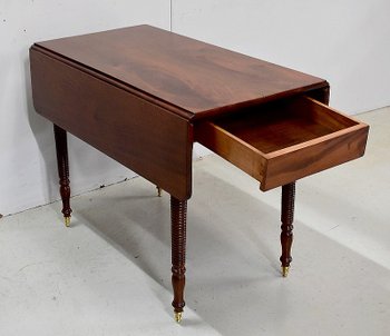 Rectangular Drop-leaf Table, Cuban Mahogany, Louis-Philippe Period - Mid 19th Century