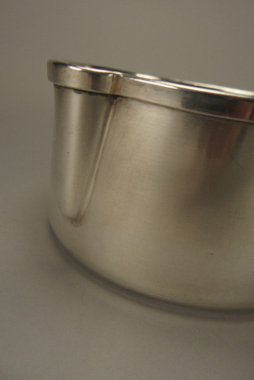 Casseruola in argento con manico in ebano