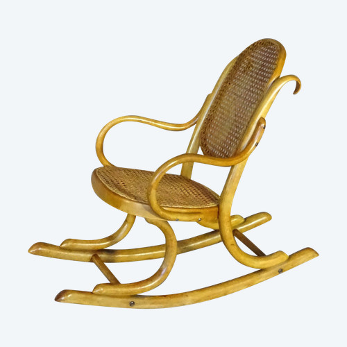 Sedia a dondolo THONET N°1 , bambino, tonalità naturale. Ca, 1910