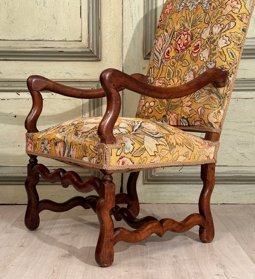 Fauteuil En Noyer d'Epoque Louis XIV XVIIème