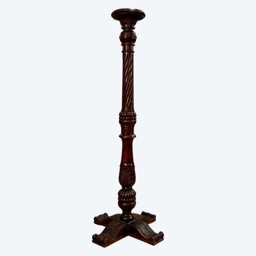 Gueridon 19th C. Walnut Torchiere Holder