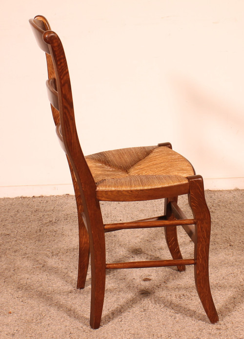 Set di 6 sedie in rovere con moquette
