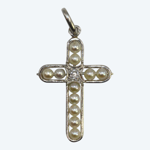 Pendentif Croix Art-Déco