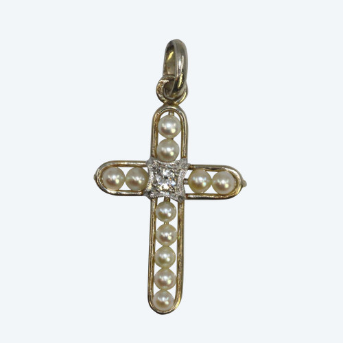 Pendentif Croix Art-Déco